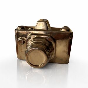 Ceramic Camera Olympus Style Bronze Retro Photo Studio Decor Modern Art Design